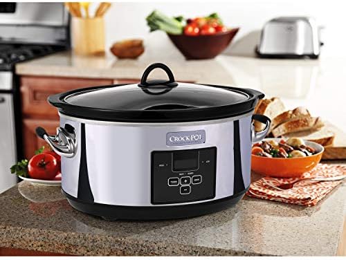 Crock-Pot 7 Quart Programmable Slow Cooker – Polished Platinum Core 36B5E