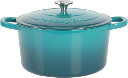 Crock-Pot 3 Quart Enameled Cast Iron Dutch Oven – Aqua Updated 02E5D