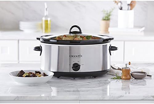 Crock-Pot 7 Quart Oval Manual Slow Cooker – Stainless Steel Fresh 3E953