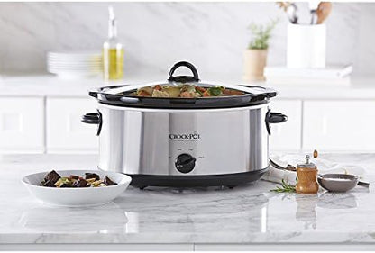 Crock-Pot 7 Quart Oval Manual Slow Cooker – Stainless Steel Fresh 3E953