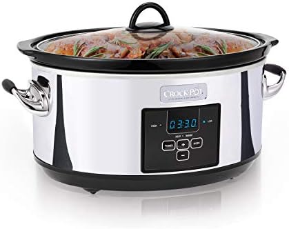 Crock-Pot 7 Quart Programmable Slow Cooker – Polished Platinum Core 36B5E