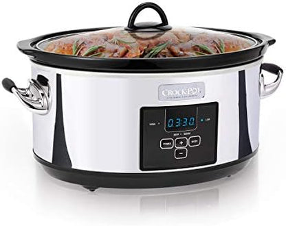 Crock-Pot 7 Quart Programmable Slow Cooker – Polished Platinum Core 36B5E