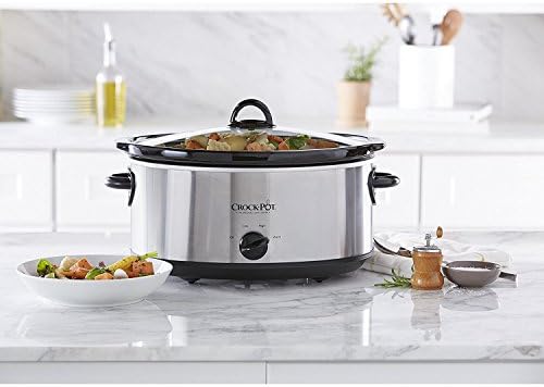 Crock-Pot 7 Quart Oval Manual Slow Cooker – Stainless Steel Fresh 3E953