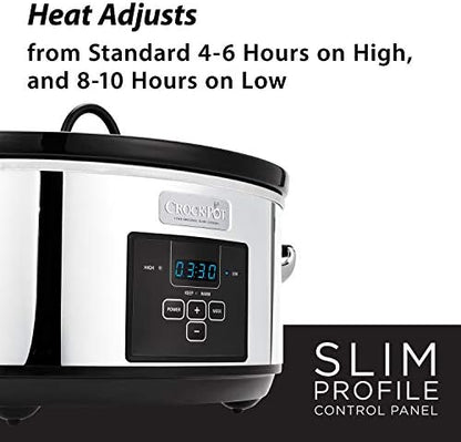 Crock-Pot 7 Quart Programmable Slow Cooker – Polished Platinum Core 36B5E