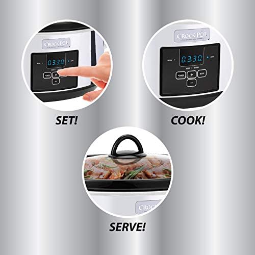 Crock-Pot 7 Quart Programmable Slow Cooker – Polished Platinum Core 36B5E