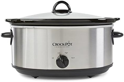 Crock-Pot 7 Quart Oval Manual Slow Cooker – Stainless Steel Fresh 3E953