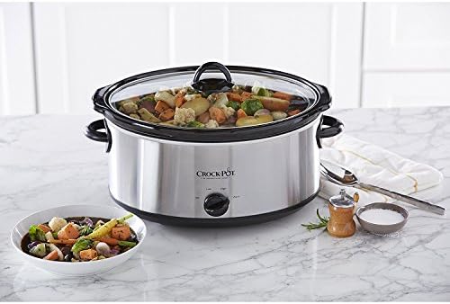 Crock-Pot 7 Quart Oval Manual Slow Cooker – Stainless Steel Fresh 3E953