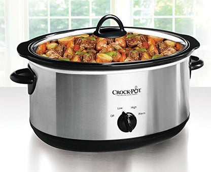 Crock-Pot 7 Quart Oval Manual Slow Cooker – Stainless Steel Fresh 3E953