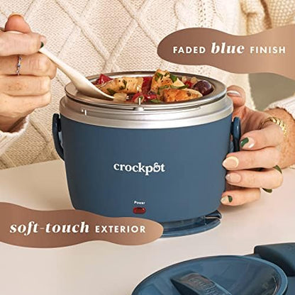 Crock-Pot Electric Lunch Box Food Warmer 20oz – Faded Blue Core 4DA89