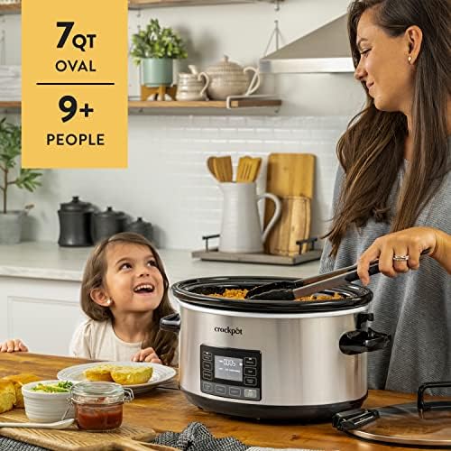Crock-Pot 7 Quart Portable Programmable Slow Cooker with Timer Prime F7716
