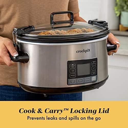 Crock-Pot 7 Quart Portable Programmable Slow Cooker with Timer Prime F7716