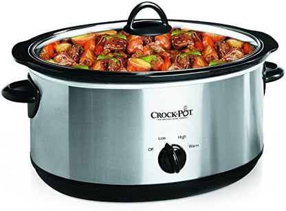 Crock-Pot 7 Quart Oval Manual Slow Cooker – Stainless Steel Fresh 3E953