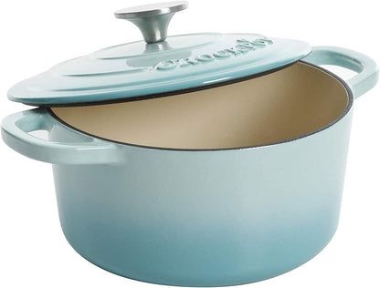 Crock-Pot 3 Quart Enameled Cast Iron Dutch Oven – Aqua Updated 02E5D