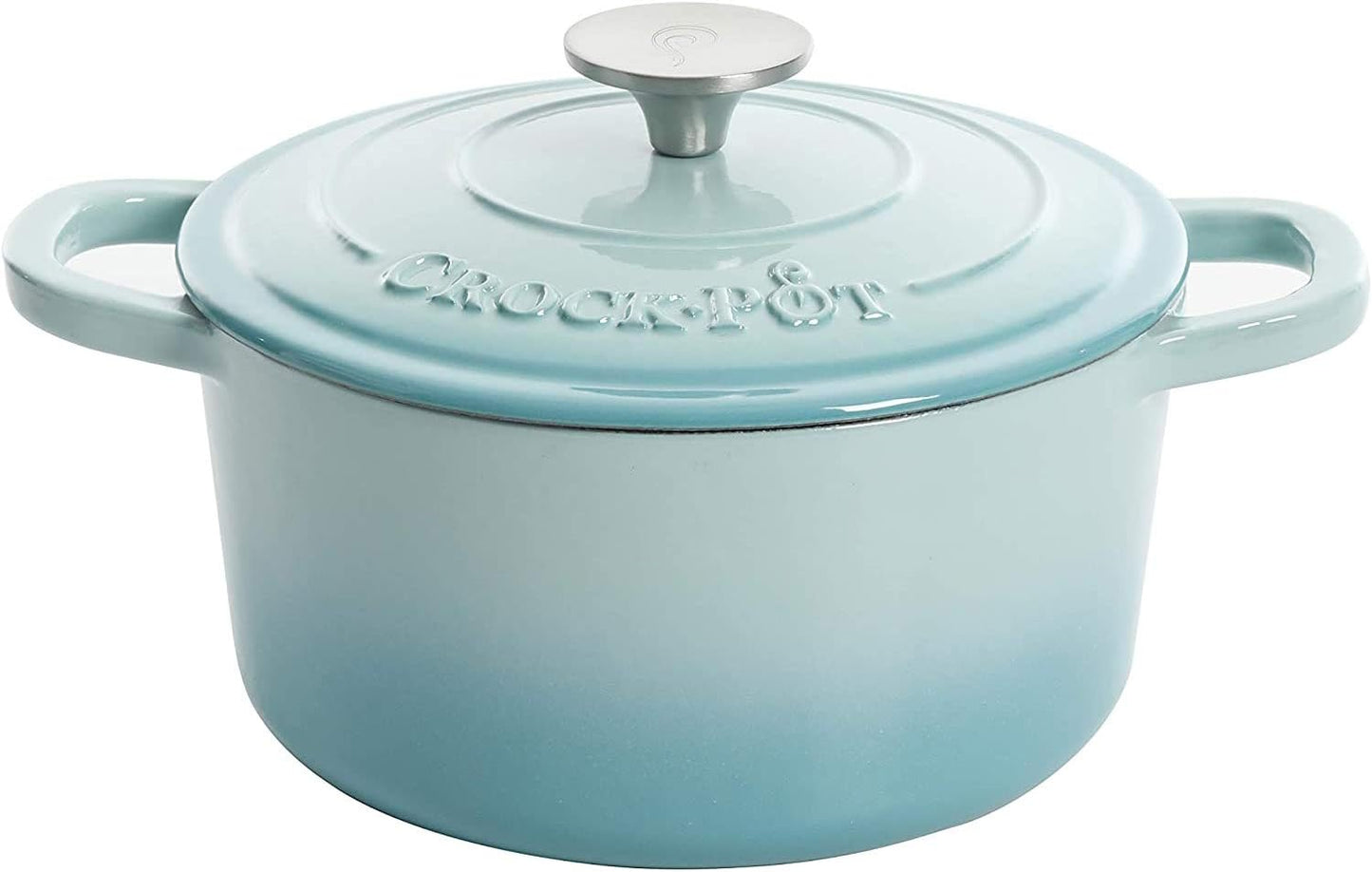 Crock-Pot 3 Quart Enameled Cast Iron Dutch Oven – Aqua Updated 02E5D