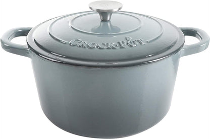 Crock-Pot 3 Quart Enameled Cast Iron Dutch Oven – Aqua Updated 02E5D