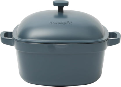 Crock-Pot 3 Quart Enameled Cast Iron Dutch Oven – Aqua Updated 02E5D